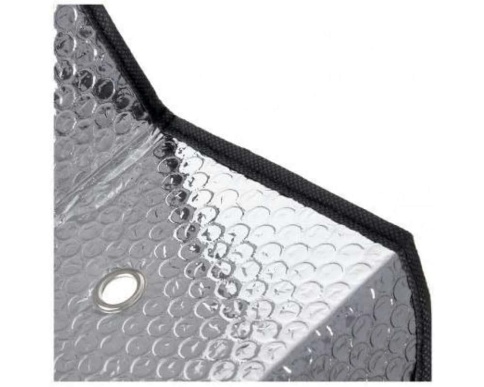 Lavita шторка солнцезащитная на лобовое стекло двухсторонняя серебристая на присосках 150см х 80см   фото 4