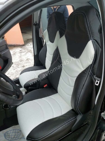 Динас  чехлы универсальные экокожа черный белый комплект    фото 3