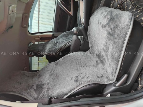 Рус Автотренд  Накидка на сиденье короткий ворс серый шерсть 40% размер XL 148х57см 2шт    фото 8