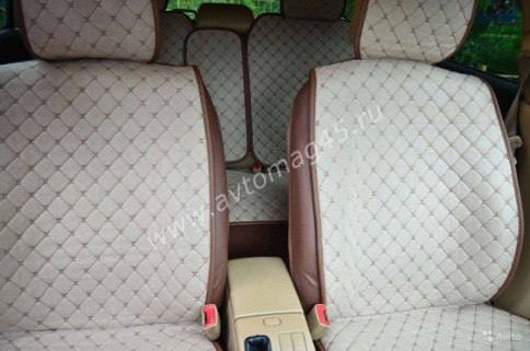 Чехлы  накидки на сиденье лен 2Д бежевый комплект 5шт фото 2