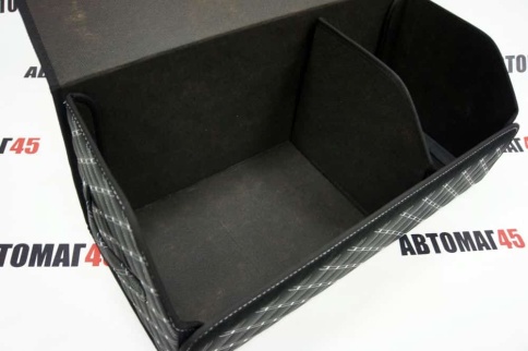 C2R Органайзер  багажника кофр экокожа черный с белой ниткой 70x30x30см  фото 2
