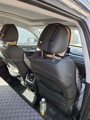 Чехлы  накидки на сиденье лен 2Д серый передние 2шт LEX   фото 16