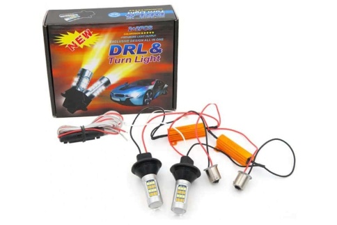 Лампа  светодиодная T20 P21W 2835 Дхо и поворотник 42 SMD гарантия 3 месяца фото 2