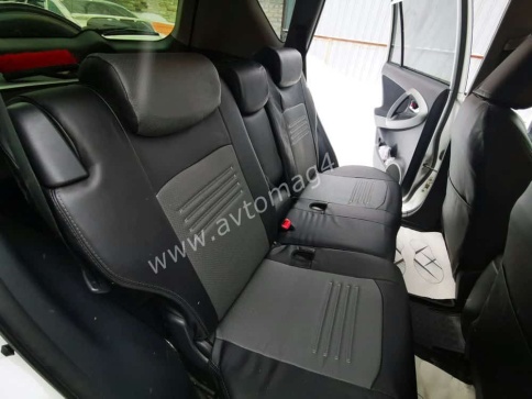 Авточехлы  Toyota RAV4 Тойота Рав4 2012-2019г XA40 экокожа черно-серая    фото 4