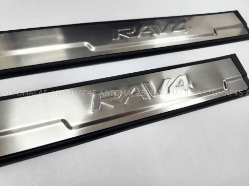 OEM  Накладки на пороги  Toyota RAV4 XA40 Тойота Рав4 ХА40 2013-2019г 4 шт нержавейка и пластик    фото 3