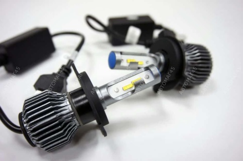 C8  чип СОВ LED 2шт H4 12В 20W 6000К 2400Lm гарантия 1мес    фото 4