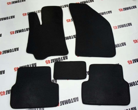 EVA ЭВА  коврики в салон Chevrolet Lanos 2005-2009г черный рисунок ромб комплект 5шт    фото 4