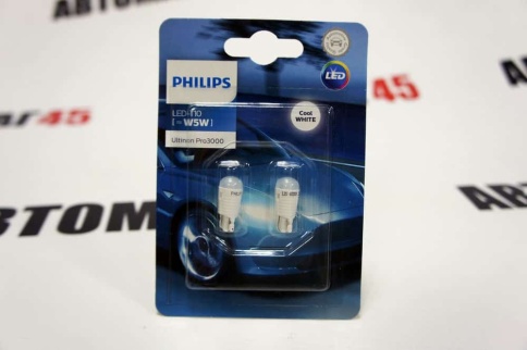Philips лампа светодиодная T10 W5W 12V 6000K 2шт    фото 1