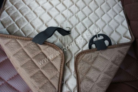 888-2  Накидка на сиденье на силиконе велюр бежевый 45 x 45см 1шт    фото 5