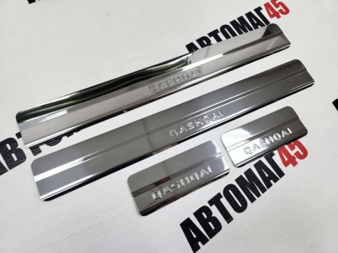 LIDER  Накладки на пороги  Nissan Qashqai Ниссан Кашкай 2006-2013г 4 шт нержавейка    фото 1