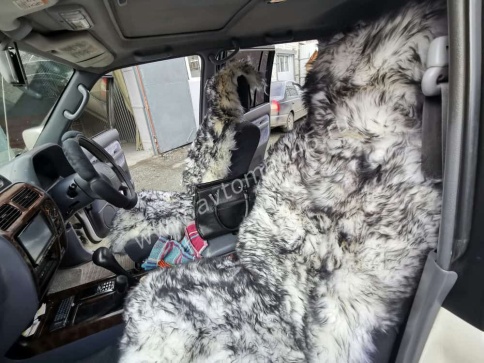 PSV Jolly Extra Накидки на сиденье длинный ворс бело-черный 140x50 комплект 5шт    фото 12