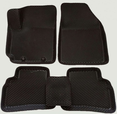 BORATEX  коврики в салон 3D EVA ЭВА Hyundai Creta II 2020-2022г черные рисунок ромб комплект 5шт   фото 5