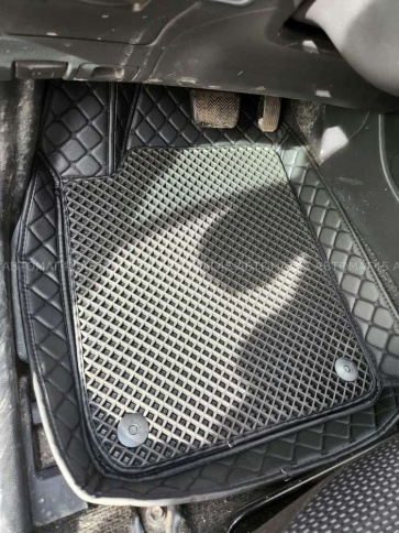 Коврики универсальные с бортиком экокожа съемный eva черный комплект 5шт    фото 13