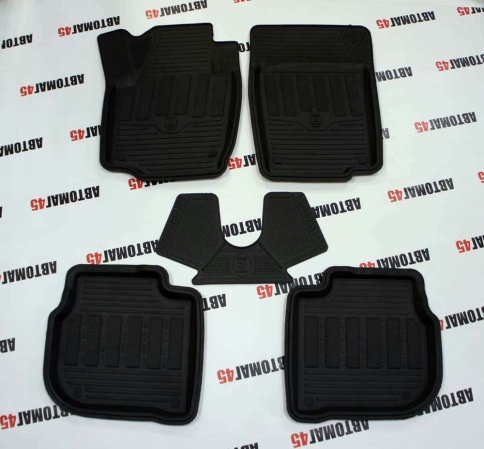 Rezkon  Коврики в салон Volkswagen Polo Лифтбэк c 2020г Skoda Rapid c 2012г комплект 4шт    фото 7