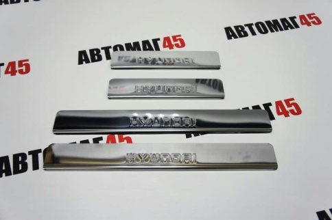 LIDER  Накладки на пороги  Hyundai Solaris Хендай Солярис 2011-2017г 4 шт нержавейка    фото 2