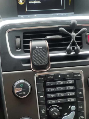 Hoco CA74 держатель телефона на дефлектор магнитный карбон  фото 6