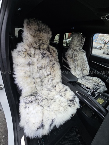 Накидка меховая длинный ворс пепельный 140х55см 2шт    фото 4