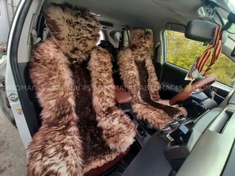 Накидки  комбинированные какао коричневый-белый 140x50см 2шт    фото 2