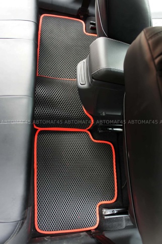 EVA ЭВА  коврики в салон LADA Vesta Веста Vesta SW SW Cross NG черные красный кант рис ромб комп 5шт фото 5