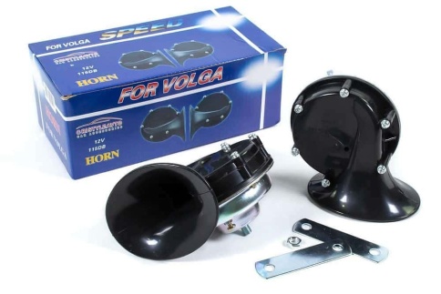 ISKRA Звуковой сигнал ГАЗ Волга низкий высокий тон 105-118 ДБ 12В 2шт    фото 1