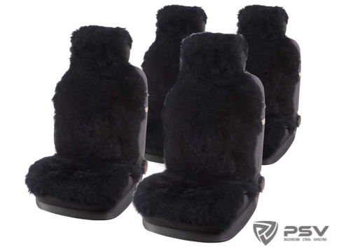 PSV Jolly Extra Накидки на сиденье длинный ворс черный 140x50 комплект 5шт    фото 1