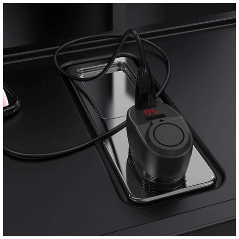 Hoco зарядное устройство в прикуриватель вольтметр + 2 USB 3.1 A + гнездо  фото 4