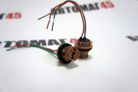 Разъем  T20 W21/5W 7443 2 контакта  пластиковый поворотный с проводами    фото 1