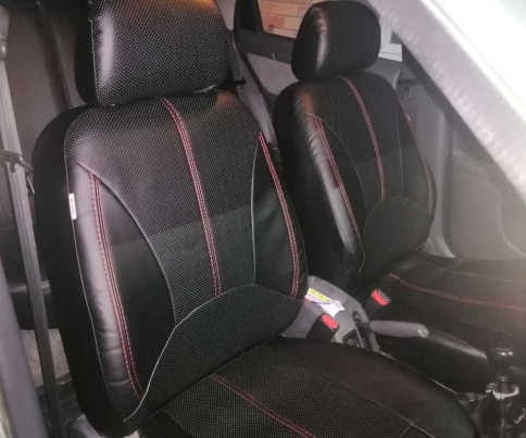 PSV Imperial Next чехлы универсальные черные с красной ниткой комплект    фото 10